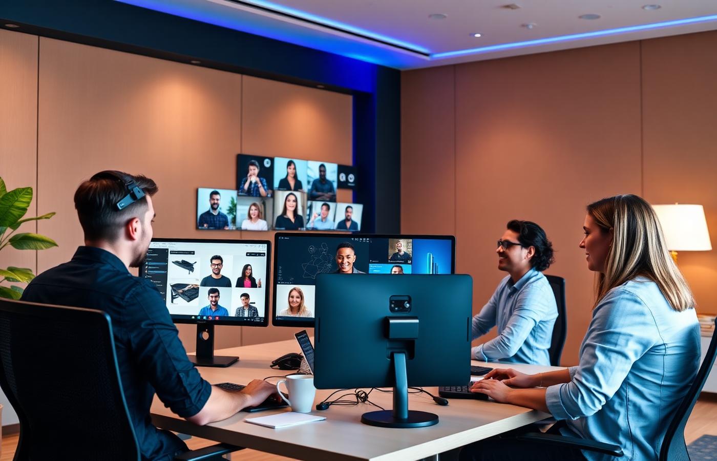 Remote technology team collaborating globally
